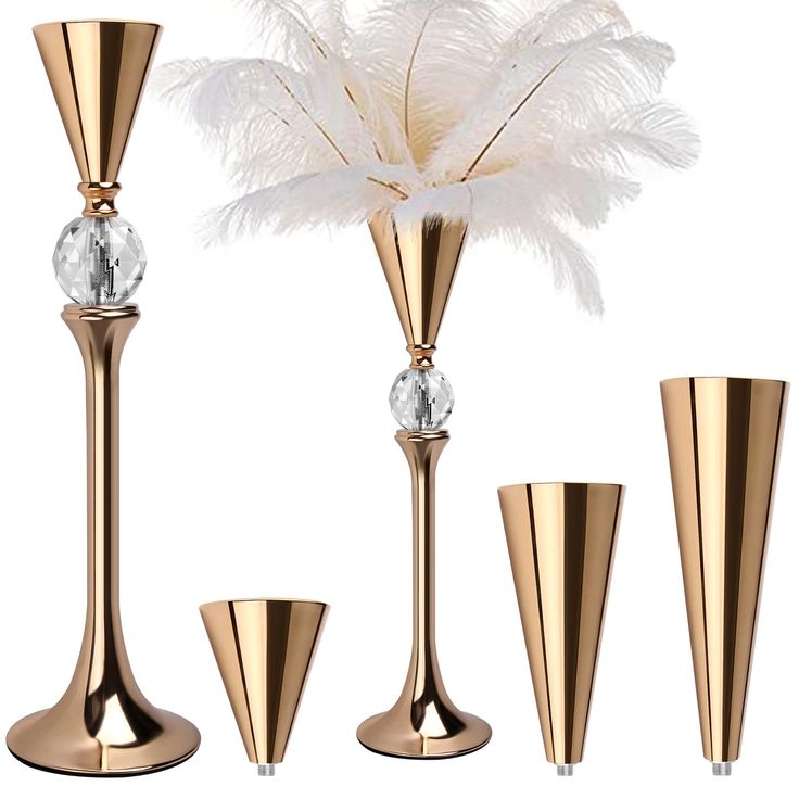 PRICES MAY VARY. Elegant Design and Sparkling Crystal Beads: The unique tall trumpet design makes vases for centerpieces absolutely elegantly and beautiful, add color to your event, home and impress your guests. Besides, compared to other gold vases without crystal beads, the gold vase design with a beautiful crystal Ball that add extra sparkles to make your weddings, parties or home more gorgeous and appealing. DIMENSION: Total Height 18.9"/48cm, Base Diameter 4.72"/12cm, Top Plate Diameter 3.3 Feathers And Mask Centerpiece, Eifel Tower Vase Center Pieces, Gatsby Table Cards, Gold Vase Tall, Black And Gold Holiday Party Tables, Safari Table Centerpieces Gold, Grey And Gold Table Piece, Great Gatsby Themed New Years Party, Art Deco Wedding Welcome Table