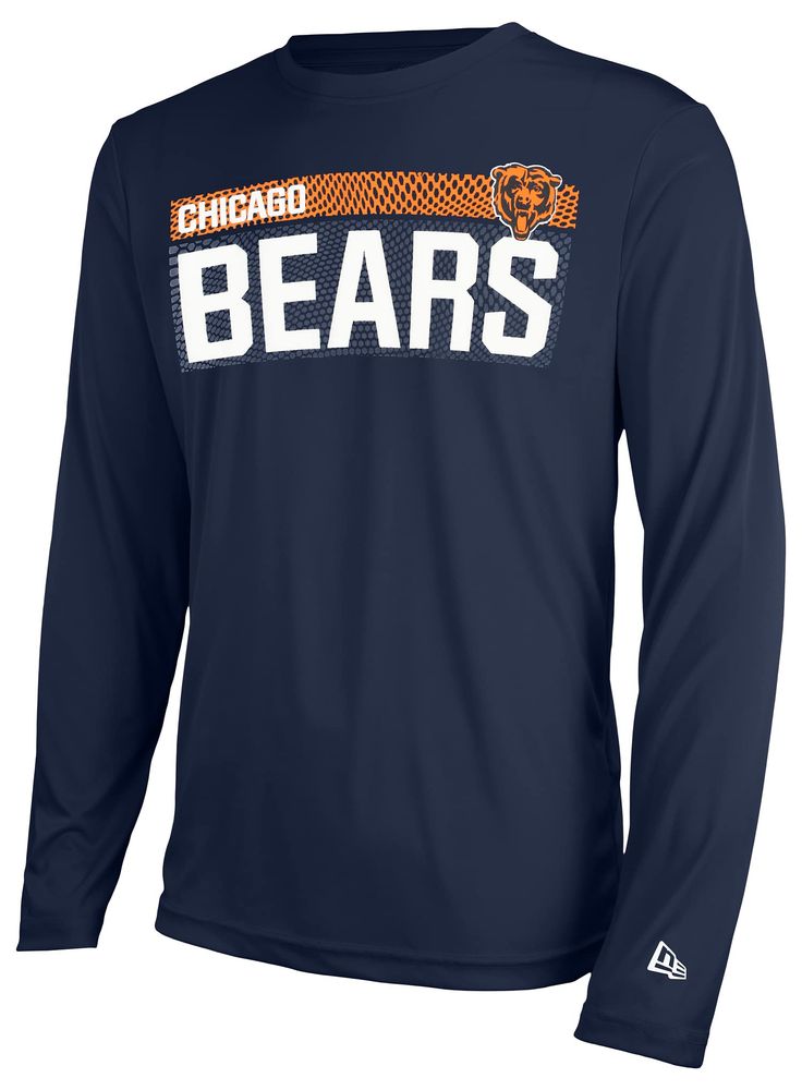 PRICES MAY VARY. Men's Measured Dri-Tek Chicago Bears football tshirt is the ideal shirt to wear on gameday; this tshirt is super comfortable, and is great for showing team pride all year long; Chicago Bears shirt for men This Chicago Bears long sleeve shirt comes in team color; this shirt is the perfect fan apparel for tailgates and sports games; It's ideal for warmer weather or as an extra layer during colder months Tagless collared shirt for more comfortable fit; 100% polyester fabric; long s Football Spirit Shirts, Spirit Wear Designs, School Team Shirts, School Spirit Shirts Designs, Sports Team Apparel, New England Patriots Logo, School Shirt Designs, Bears Logo, School Spirit Wear