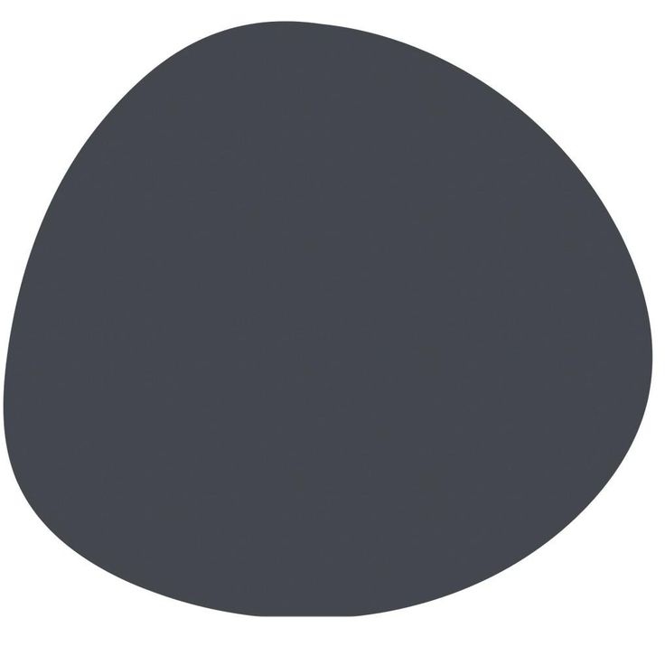 an oval shape is shown in black on a white background, with the top half painted dark gray