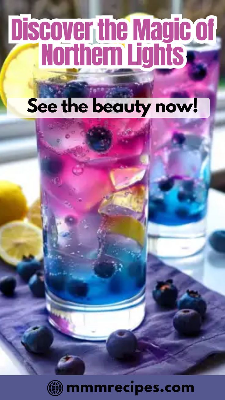 two glasses filled with blueberries and lemons