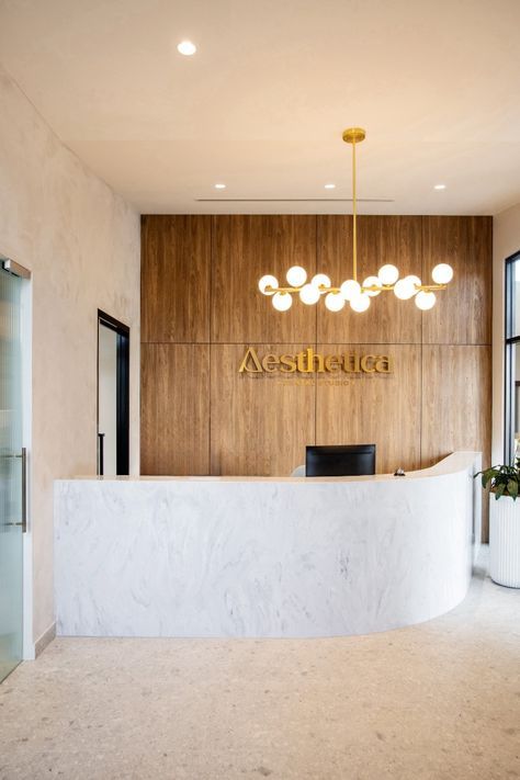 the reception area is clean and ready for guests to come into their hotel or business