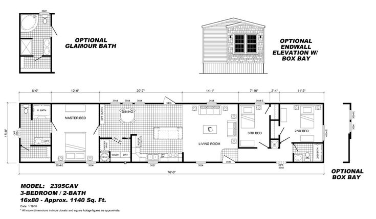 the floor plan for a mobile home with two bedroom and an additional bathroom, including a loft