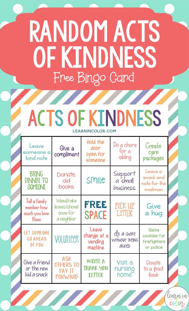 the random acts of kindness game for kids