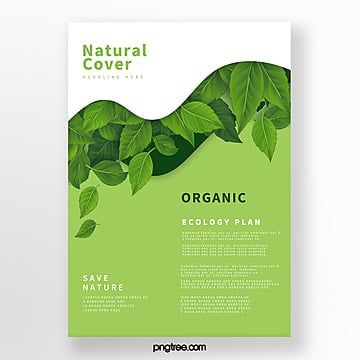 a green brochure with leaves on it