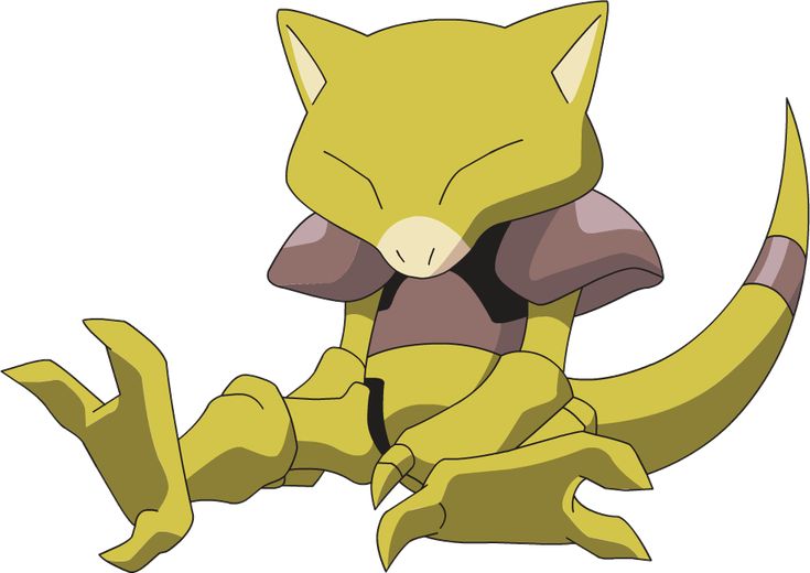 a yellow pokemon sitting on the ground with its eyes closed and one foot up in the air