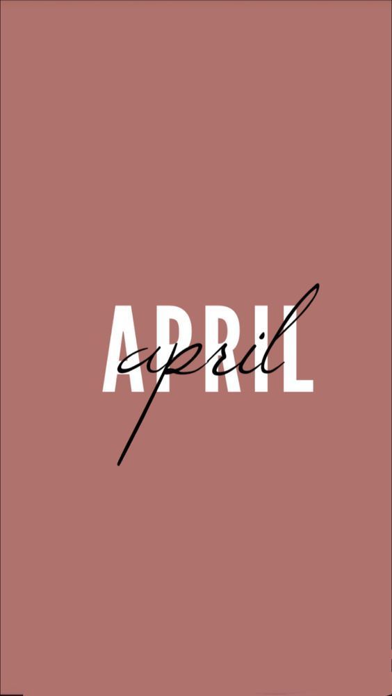 the word april written in black ink on a pink background