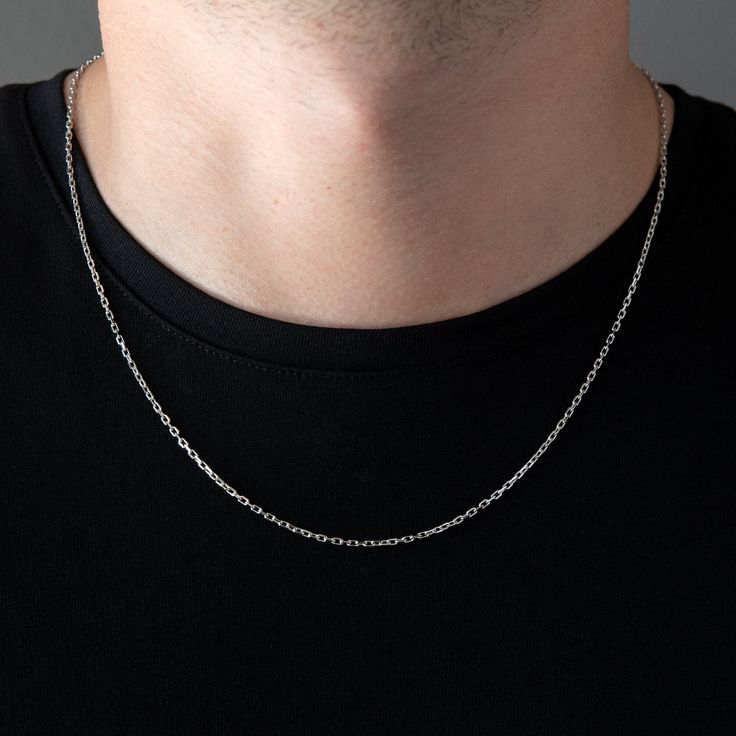 Men's 14k Solid Gold Paperclip Chain Necklace, White Gold Retangle Drawn Cable Chain, Gift for Him, Men Gold Jewelry FREE EXPRESS INTERNATIONAL SHIPPING! SHIPPING NEXT DAY! PRODUCT DETAILS * 14K REAL GOLD ( it has a 14K or 585 stamp on item.) All of my items are 14k real gold. I don't use any gold filled or gold plated materials. * Chain dimensions : 1.85 mm*2.75mm * The closure is spring ring as a default but if you want lobster claw, please send me a message and I can do it. * All of my items Classic Box Chain Necklace For Father's Day, Classic Rectangular Chain Necklace, Modern White Gold Chain Necklace, Classic Rectangular Chain Necklace With Adjustable Chain, Rectangular Rolo Chain Necklace As A Gift, Rectangular Rolo Chain Necklace Gift, Men Gold Jewelry, Men Chain Necklace, Men Chain