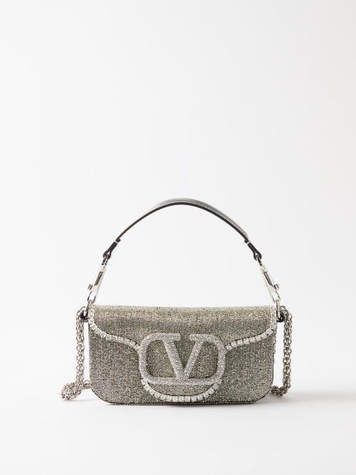 Hand Bags Ideas, Sparkly Bag, Valentino Garavani Bag, Glitter Bag, Bags Ideas, Silver Bags, Crystal Bags, Fancy Bags, Classic Bags