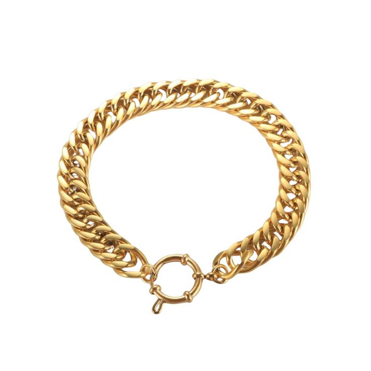 Tarnish Free Stainless Steel 18K Gold Plating Suitable for wrist size up to 6.5in Everyday Gold Chunky Bracelets, Gold Chunky Chain Bangle Bracelet, Everyday Gold-plated Chunky Chain Bracelet, Classic Gold-tone Chunky Chain Bracelet, Gold-plated Chunky Link Bracelet, Gold-tone Chunky Chain Bracelet With Rectangular Links, Luxury Gold-tone Chunky Chain Bracelet, Mens Fashion Jewelry, Fashion Accessories Jewelry