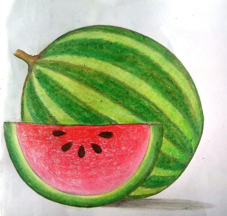 pastel colour watermelon Colouring Pencil Art Easy, Watermelon Oil Pastel, Colourful Easy Drawings, Pencil Colour Art Drawings Easy, Fruit Art For Kids, Watermelon Drawing For Kids, Fruits Drawing For Kids, Colour Drawing Easy, Oil Pastel Drawing For Kids