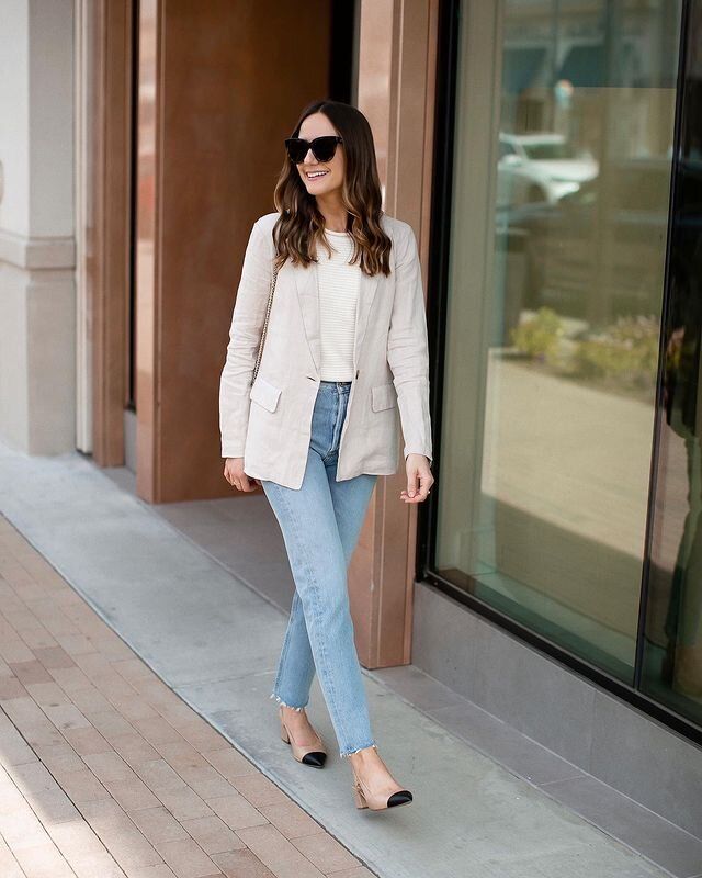 Linen Blazer Outfit Women, Linen Blazer Outfit, Spring Office Outfits, Pijamas Women, Blazer Outfits For Women, Clothing Staples, Blazer Jeans, Professional Fashion, Casual Work Outfits