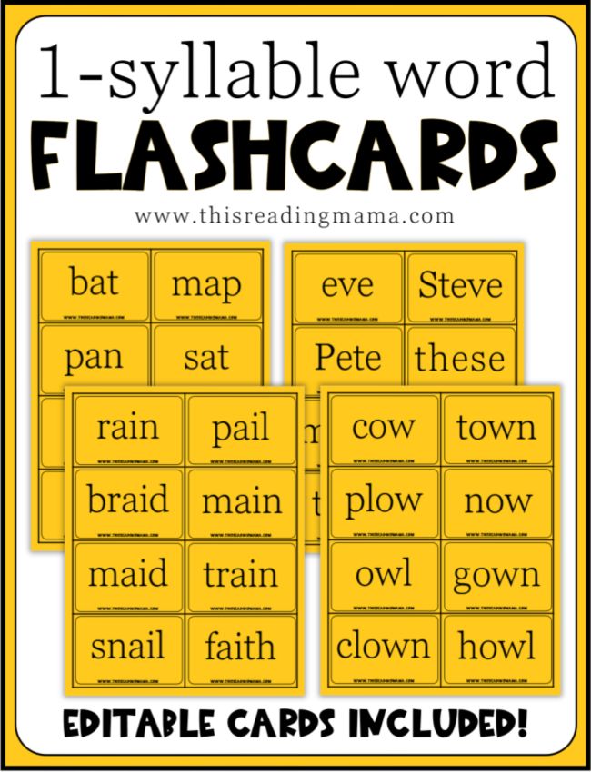 flash cards with words and pictures to describe the names of each word in this game