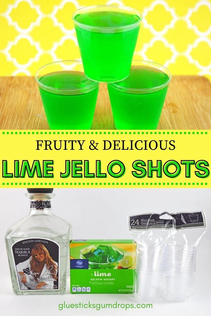 lime tequila jello shots and the ingredients for making them Fun Jello Shots, Lime Jello Shots, Tequila Jello Shots, Margarita Jello Shots, Margarita Jello, Best Margarita, Jello Flavors, Vodka Lime, Jello Shot