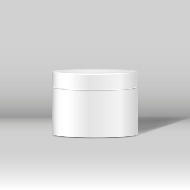 an empty white container on a gray background