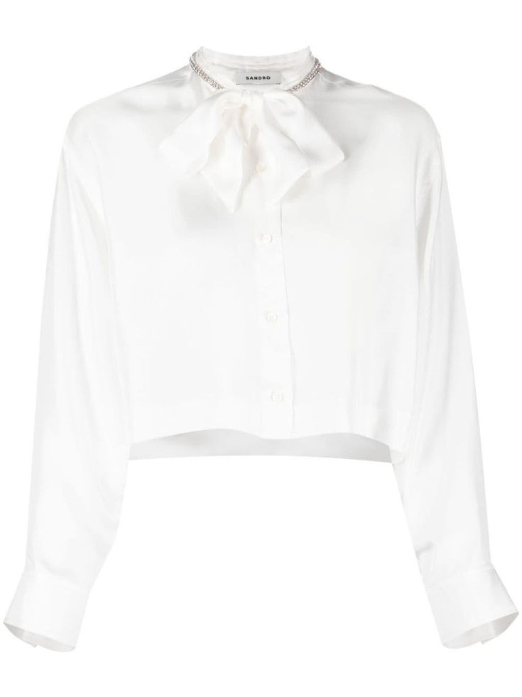 Clothing Board, Dior Top, White Silk Blouse, Black Neck, Bow Collar, Versace Outfit, Airport Fashion, Blouse White, Shop Blouses