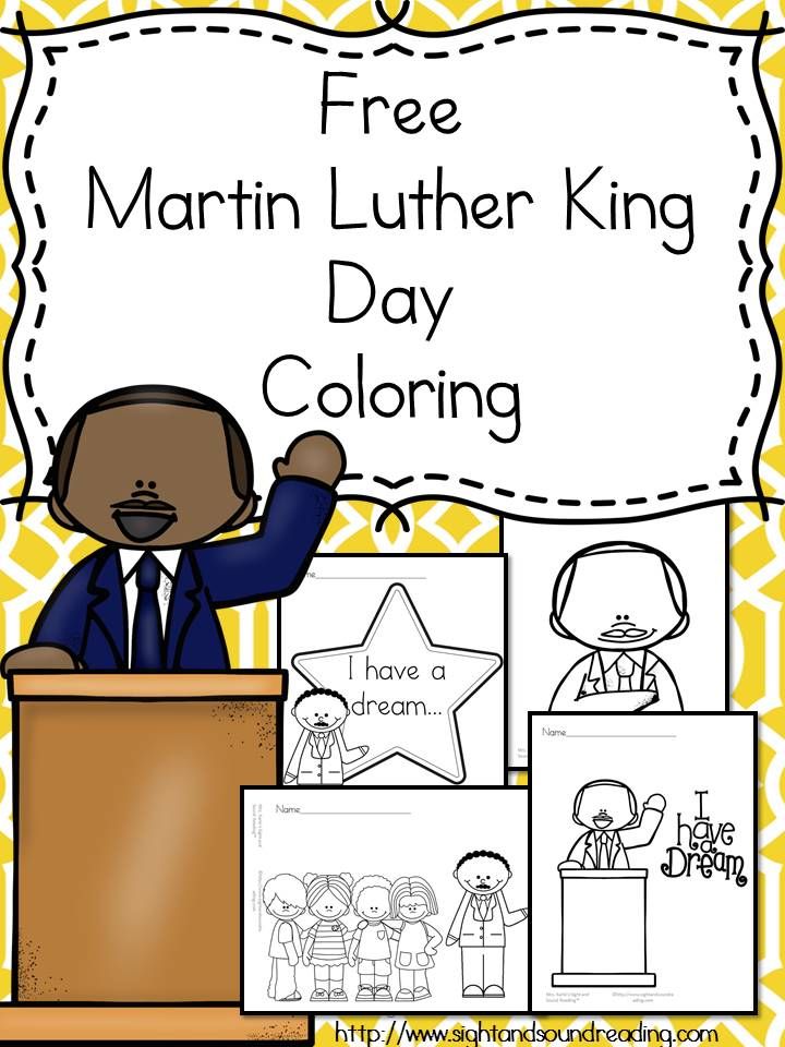 martin luther king day coloring book with pictures on it and the text free martin luther king day