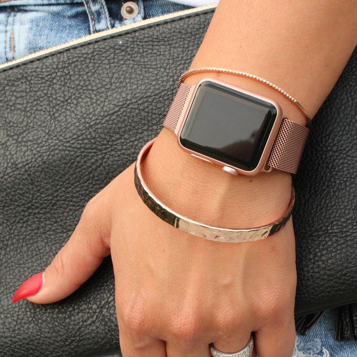 Stainless Steel Mesh Apple Watch Bands. Magnetic Clasp Allows For Adjustment On Wrist. Sometimes A Silicone Band Just Doesn'T Fit A More Sophisticated Look And This Stainless Steel Band Will Do The Job! Details: Ends Slide And Click In Just The Like The Original Silicone Band. Magnet Clasp Allows You To Size Your Band Easily. Fits Wrists 5.75" - 9.25". 38Mm, 40Mm &Amp; 41Mm Watches Are The Same Band Size. 42Mm, 44Mm, 45Mm &Amp; 49Mm Watches Are The Same Band Size. * Note: Our Pink Gold Matches T Watch Bands For Apple Watch, Apple Watch Stainless Steel, Bands For Apple Watch, Apple Watch Fashion, Rose Gold Apple Watch, Gold Apple Watch, Swiss Army Watches, Bracelet Apple Watch, Apple Watches