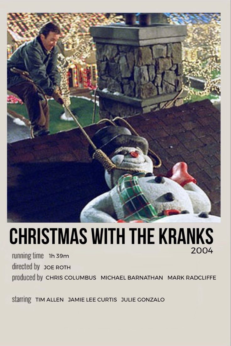 a poster for christmas with the kranks featuring a man pulling a stuffed animal