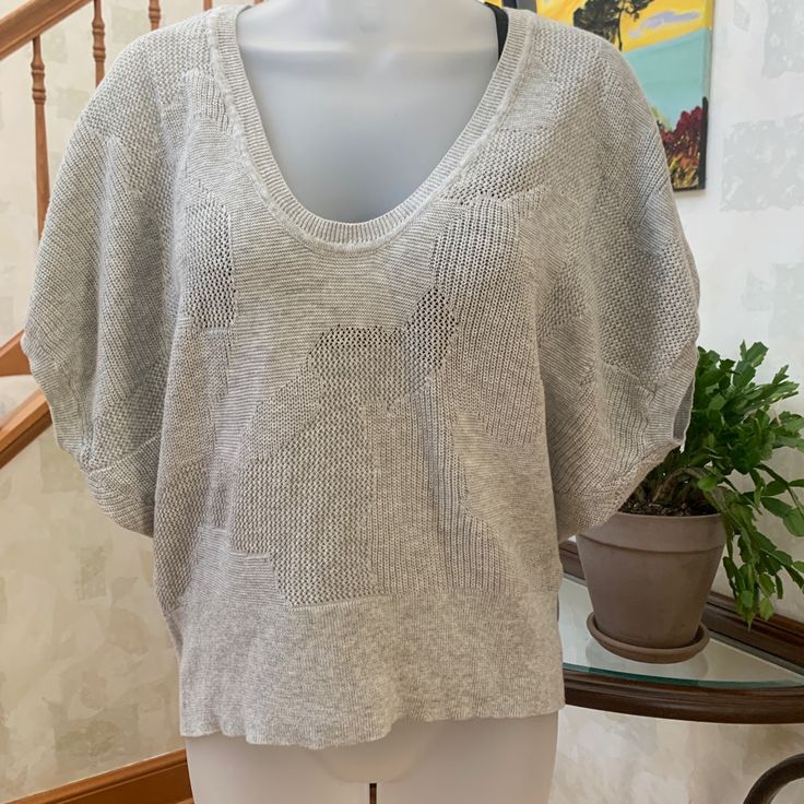 Brand New. Smoke Free Home. Gray Soft Knit Tops For Spring, Spring Gray Soft Knit Tops, Spring Soft Knit Gray Tops, Slouchy Knit Tops, Gray Knit Tops With Relaxed Fit, Gray Relaxed Fit Knit Top, Relaxed Fit Gray Knit Top, Slouchy Soft Knit Top, Gray Knit Tops For Spring