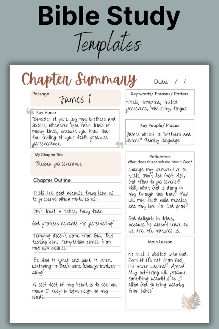 the bible study template for students to use in their homeschool or as an activity