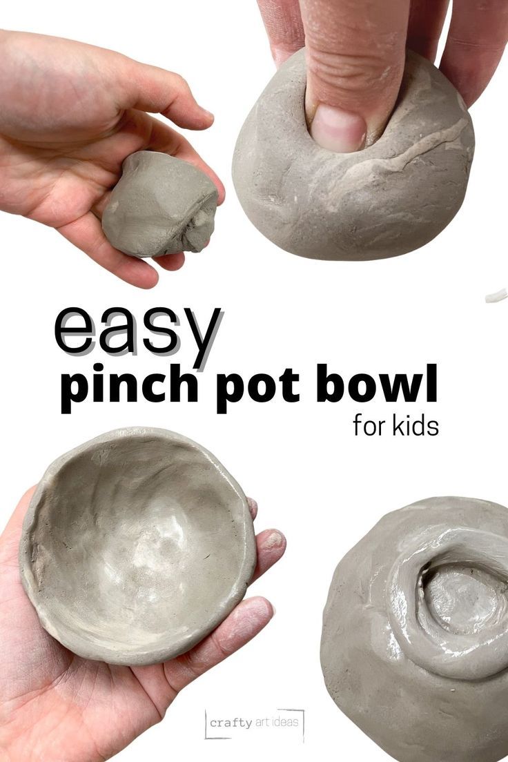 hand making different pinch pots Pinched Clay Pots, Thumb Pots Clay, Polymer Clay Pinch Pots, Pinch Pot Technique, Easy Clay Bowls, Hand Clay Projects, Diy Pinch Pots, Preschool Air Dry Clay Projects, Small Pottery Bowls