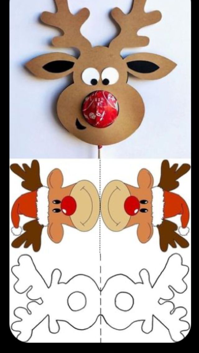 the reindeer paper craft is ready to be cut out and put on it's own face