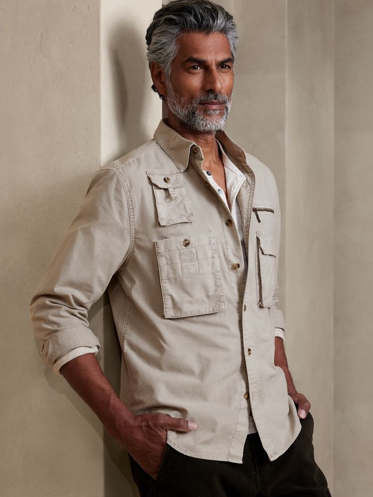 A fresh take on a BR legend, this sturdy-yet-soft shirt borrows from our legendary Photojournalist Vest with pockets aplenty for storing all the essentials, in a special washed finish that rivals the well-loved appearance of the originals.  Spread co Casual Shirt With Multiple Pockets And Relaxed Fit, Casual Shirt With Multiple Pockets In Relaxed Fit, Cotton Shirt With Multiple Pockets And Relaxed Fit, Utility Cotton Shirt With Multiple Pockets, Cotton Utility Shirt With Multiple Pockets, Cotton Outdoor Top With Multiple Pockets, Outdoor Cotton Top With Multiple Pockets, Rugged Relaxed Fit Shirt With Pockets, Unstructured Outdoor Shirt With Pockets