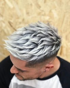 Mens Hair Colour, Hair Color Men, Hot Hair Colors, Men Hair Color, Platinum Hair, Corte De Cabelo Masculino, Hair Color Highlights, Platinum Blonde Hair, Mens Hair