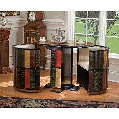 two round tables with matching chairs in front of a window and rug on the floor