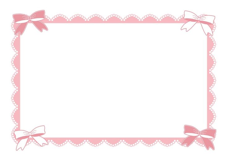 a pink frame with bows on it