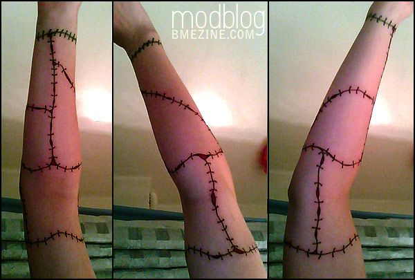 three pictures of barbed wire on someone's arm with the word love written in it