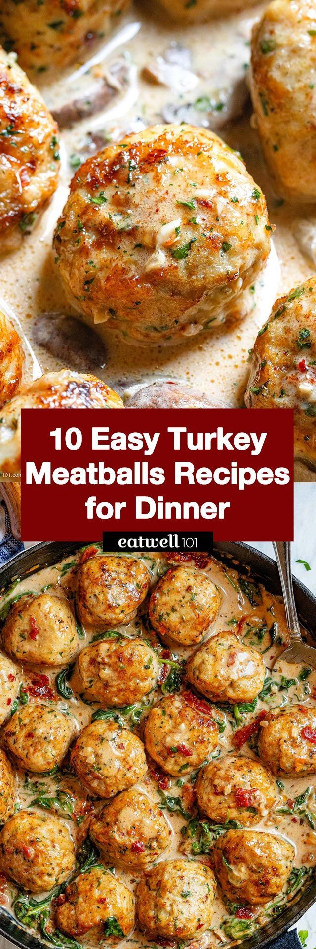 10 Delicious and Easy Turkey Meatball Recipes for Dinner Turkey Meatball Sauce Healthy, Turkey Meatball Sandwich Recipes, Turkey Meatballs Side Dishes, Cheesy Turkey Meatballs, Recipes Using Turkey Meatballs, Appetizers With Ground Turkey, Turkey Meatball Dinner Ideas Healthy, Turkey Meatballs Gravy, Turkey Meatball Dishes