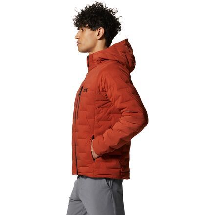 The StretchDown Hooded Jacket is our ride-or-die for all our winter adventures, from chilly multi-pitches to laying first tracks. The lofty down weaves through a single stretch fabric, giving us flexible warmth that lets us move freely through tricky stem sequences and tree runs. Hooded Jacket Men, Mountain Hardwear, Winter Adventure, Ride Or Die, Hooded Jacket, Stretch Fabric, Mens Jackets