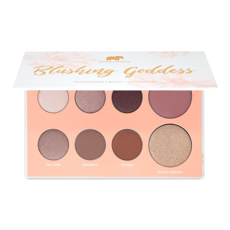 Eyeshadows + Blush + Highlighter Eyeshadow Net Wt: 6 X .08 OZ (2.3 G) | Blush & Highlighter Net Wt: 2 X .12 OZ (3.3 G) | ingredients Products do not contain: Paraben, Phthalates, Talc & Gluten Vegan Plant-Based Animal cruelty-free Made in the USA Rose – baby pink shimmer Petal – pink nude shimmer Mauve – pale purple Day Date – shimmery purple champagne Wanderer – light brown/mauve matte Vintage – rusty rose/brown matte Secret Admirer – champagne shimmer (highlighter) Bloom – rosy pink (blush) Th Highlighter Products, Purple Champagne, Shimmer Highlighter, Highlighter Eyeshadow, Purple Day, Rusty Rose, Secret Admirer, Warm Palette, Cream Nails