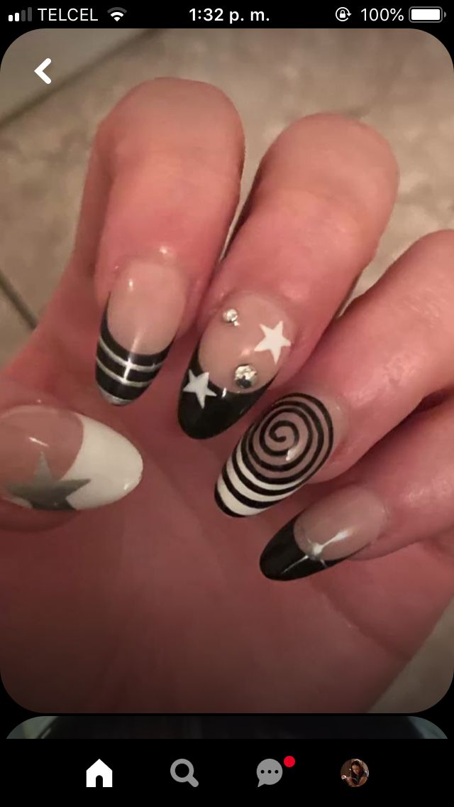 Acubi Nails Short, Cute Grunge Nails, Acubi Nails, Short Coffin Nails Designs, Fail Nails, Band Nails, Fake Nails Designs, Grunge Nails, Pretty Gel Nails