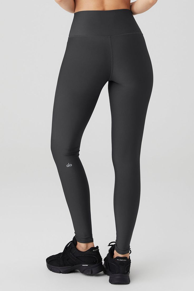 Just as perfect for out and about as they are for a good sweat session. These leggings are made from Airlift—our most compressive, supportive fabric with a sheeny finish and four-way-stretch for a glove-like fit. The high-rise waistband is double-layered for a sleek look, and the full-length legs are designed to hit at the ankle. Choose your favorite color(s) and get ready to wear yours on repeat. Alo Yoga Breathable Functional Activewear, Alo Yoga Sportswear For Running, Alo Yoga Running Activewear, Alo Yoga Moisture-wicking Sportswear, Alo Yoga Athleisure Activewear For Running, Compressive Light Support Alo Yoga Activewear, Alo Yoga Compression Activewear For Running, Alo Yoga Compression Activewear For Gym, Alo Yoga Compressive Activewear For Running