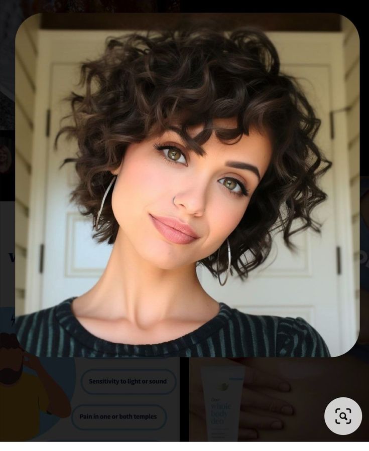 Medium Short Hairstyle Women Curly, Choppy Curly Bob, Women’s Short Curly Haircuts, Short Spiral Perm, Short Hair With Perm, Short Curly Hair With Fringe, Short Hair Perm Women, Short Curly Fine Hair, Short Curly Cuts Natural Curls