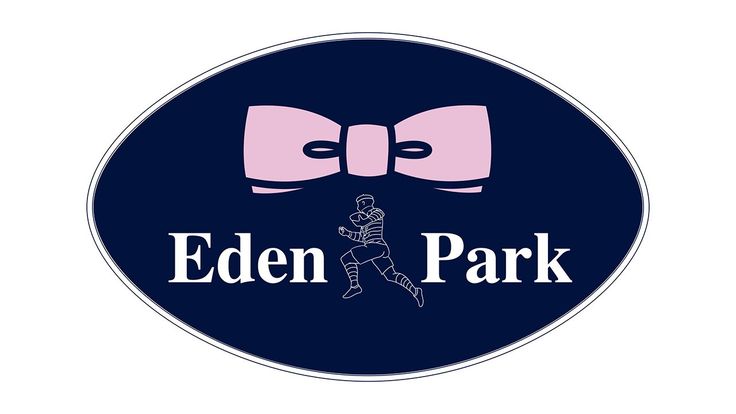 the logo for eden park with a pink bow on it