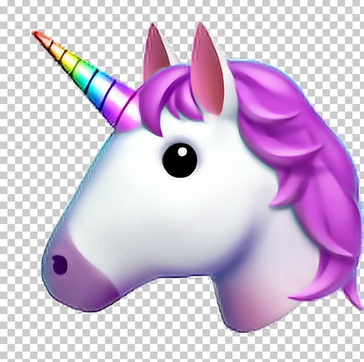 an unicorn's head with a pink mane and rainbow horn, transparent png