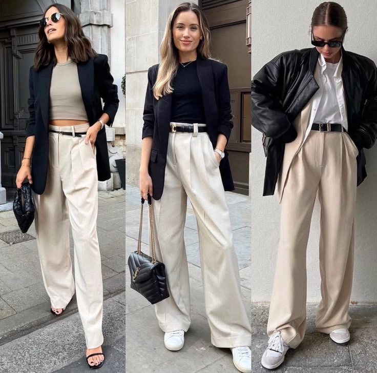 Lady Business Outfit, Casual Meeting Outfit, Classy Lady Outfits, Outfit With White Pants, Wide Leg Trousers Outfit, Boss Lady Outfit, Smart Casual Women Outfits, Meeting Outfit, Wide Leg Pants Outfit