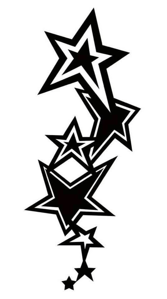 an abstract black and white design with stars