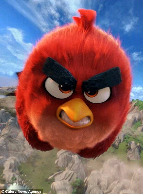 the angry bird is flying through the air