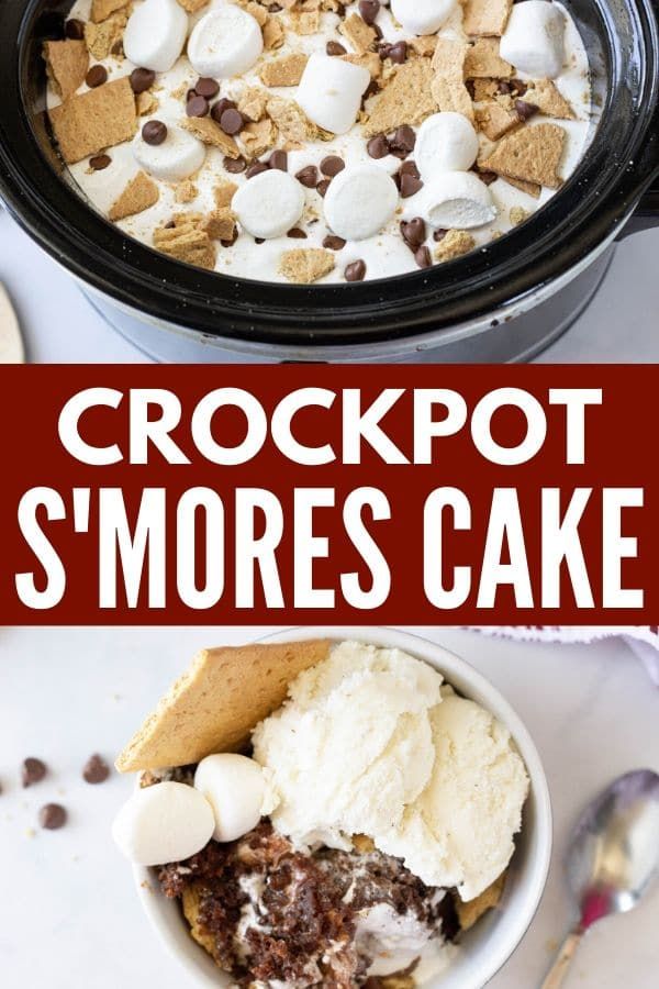 this crockpot s'mores cake is the perfect dessert to make for christmas