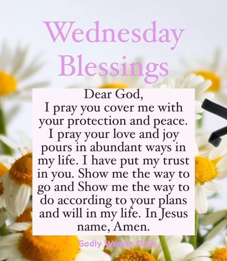 a card saying wednesday blessing with daisies