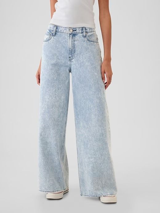 Mid Rise Studded Baggy Jeans | Gap Baggy Jean, Jeans Look, 90s Jeans, Break In, Way Down, Mid Rise Jeans, Pocket Jeans, Baggy Jeans, New Wardrobe