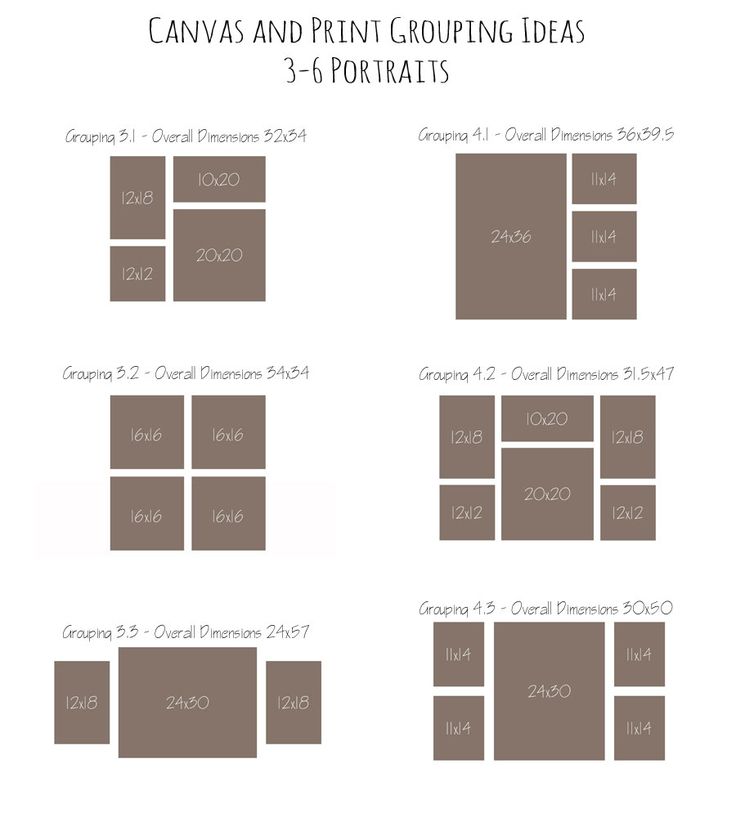 several different types of canvass and print grouping ideas 3 - 6 formats for art