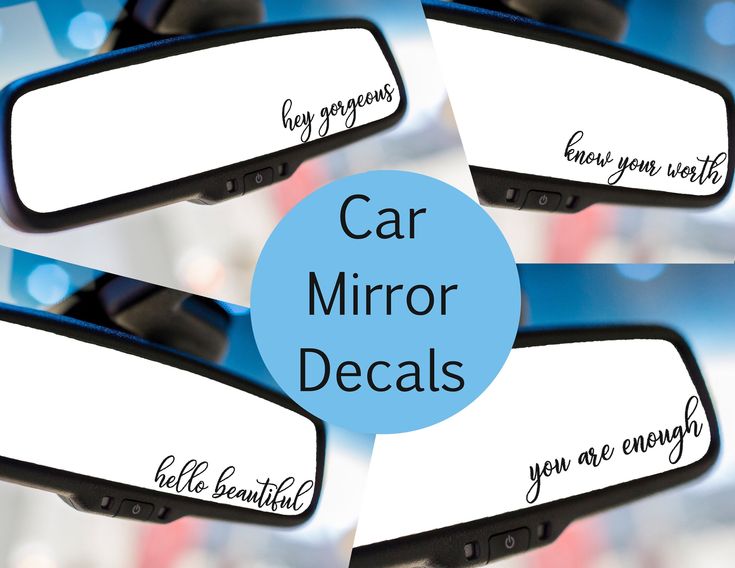 car mirror decals with the words you are enough to say in different languages on them