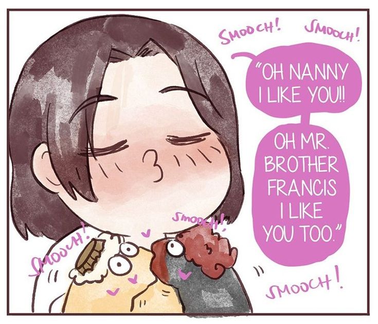 a drawing of a woman holding a teddy bear in her arms with the caption oh, i like you oh mr brother franis like you too