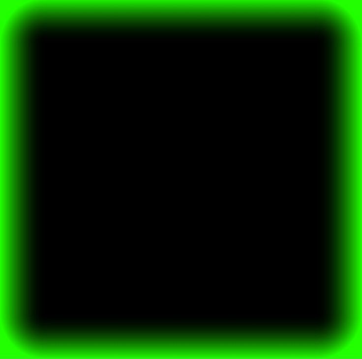 an empty square in the middle of a black background with neon green lights around it