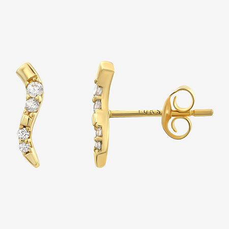 Features: Quick ShipEarring Back: PostStone Cut: RoundMetal Color: YellowEarring Length: 9.6mmEarring Width: 2.4mmCare: Wipe CleanStone Type: 8 Cubic ZirconiaEarrings Type: Post EarringsEarrings Style: Stud EarringsMetal: 14k GoldCountry of Origin: Imported Earrings Stud, Jewellery And Watches, Cubic Zirconia, 14k Gold, Fine Jewelry, Stud Earrings, Women Jewelry, Gold, Free Shipping